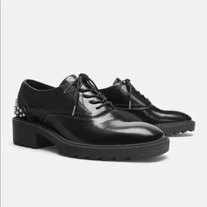 Zara Low studded boots Sz 8